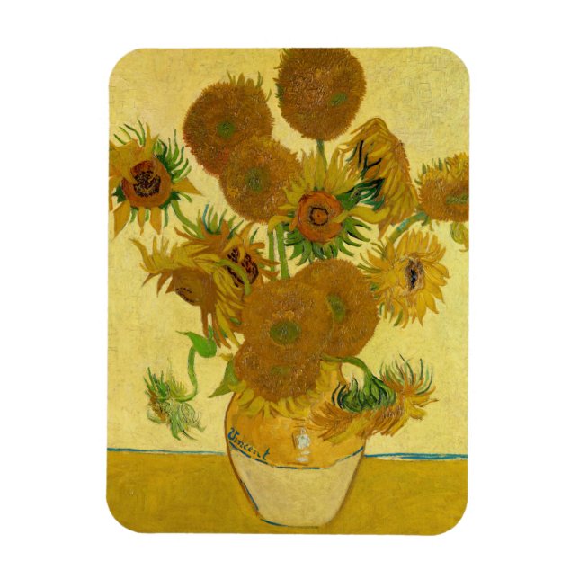 Imán Vincent van Gogh - Jarrón con quince girasoles (Vertical)