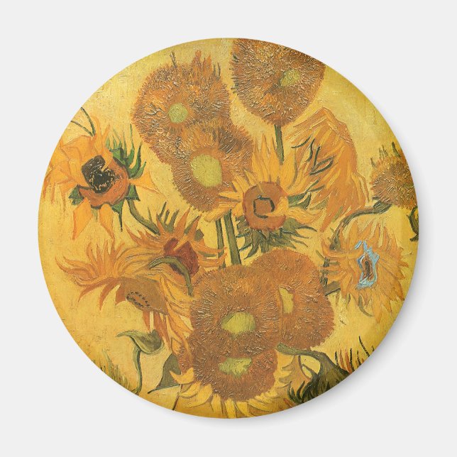 Imán Vincent van Gogh - Jarrón con quince girasoles (Frente)