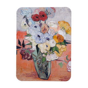Imán Vincent van Gogh - Jarrón con rosas y anémonas