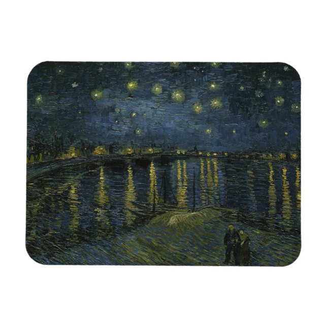 Imán Vincent Van Gogh, La noche estrellada sobre el Ród (Horizontal)