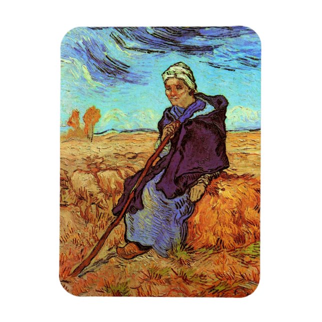Imán Vincent Van Gogh - La pastora (según Millet) (Vertical)