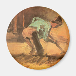 Imán Vincent van Gogh - Man Stooping w Stick o Spade