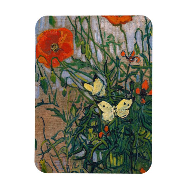 Imán Vincent van Gogh - Mariposas y Papas (Vertical)