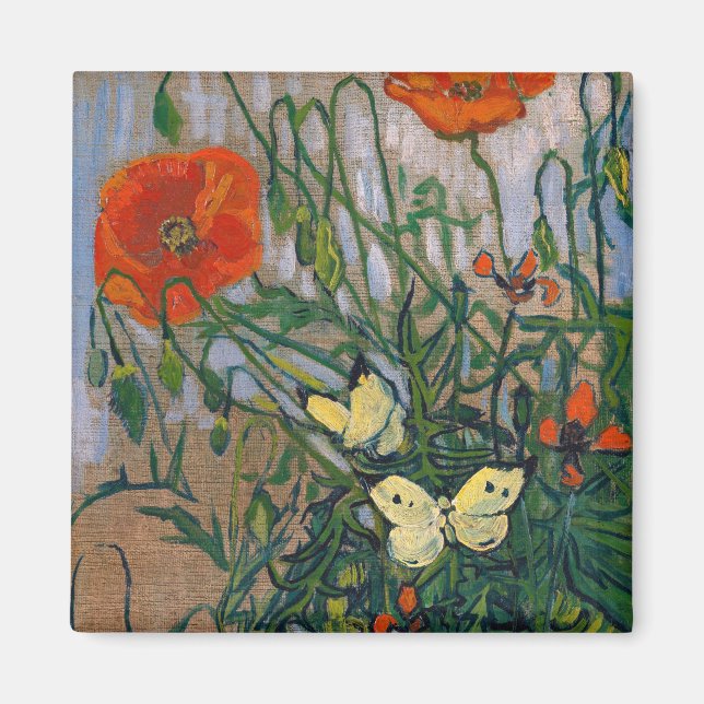 Imán Vincent van Gogh - Mariposas y Papas (Frente)