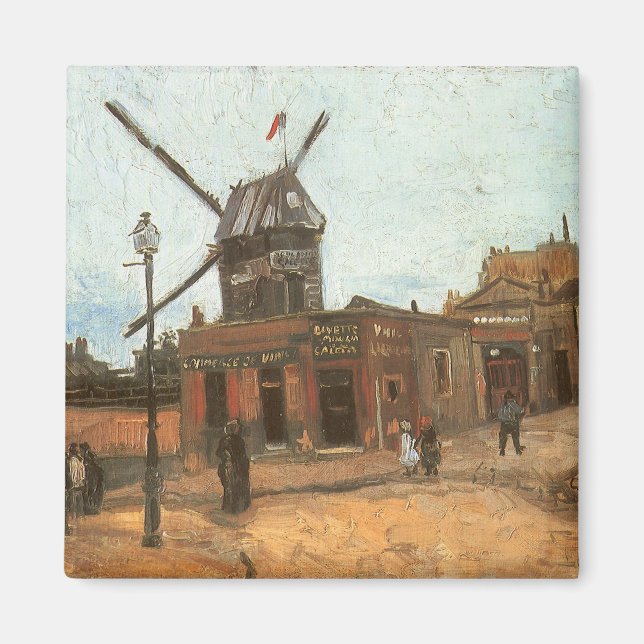 Imán Vincent van Gogh - Moulin de la Galette, molino de (Frente)