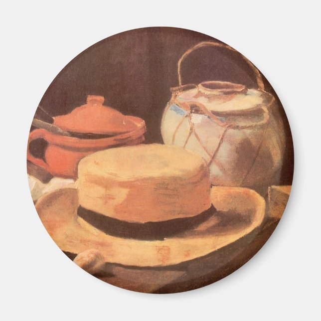 Imán Vincent van Gogh - Naturaleza muerta con sombrero  (Frente)