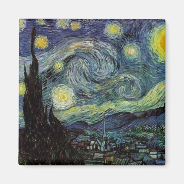 Imán Vincent van Gogh - Noche estrellada (Frente)