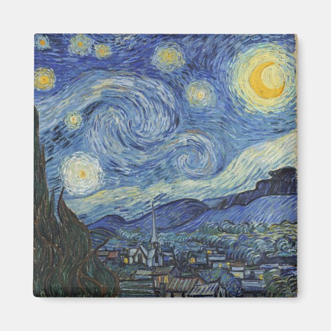 Imán Vincent van Gogh | Noche estrellada, junio de 1889 (Frente)