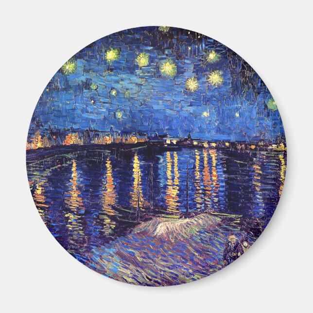 Imán Vincent Van Gogh - Noche estrellada sobre el Ródan (Frente)