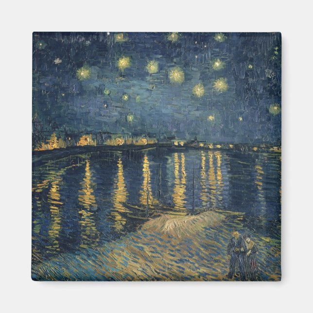 Imán Vincent van Gogh | Noche estrellada sobre el Ródan (Frente)