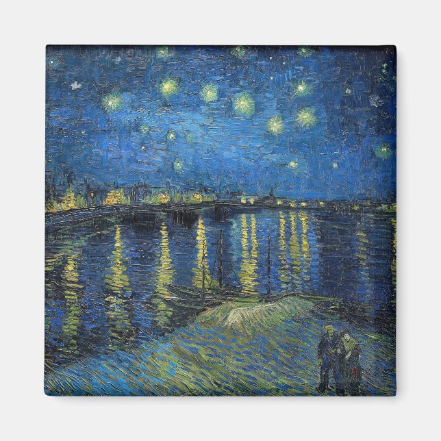 Imán Vincent van Gogh - Noche estrellada sobre el Ródan (Frente)