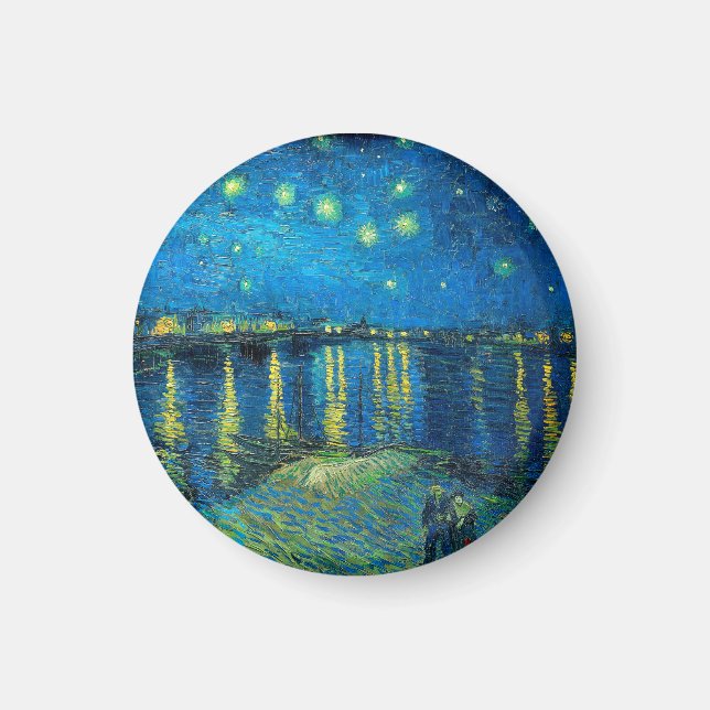 Imán Vincent Van Gogh Noche estrellada sobre el Ródano (Frente)