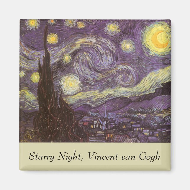 Imán Vincent van Gogh - Noche Starry (Frente)