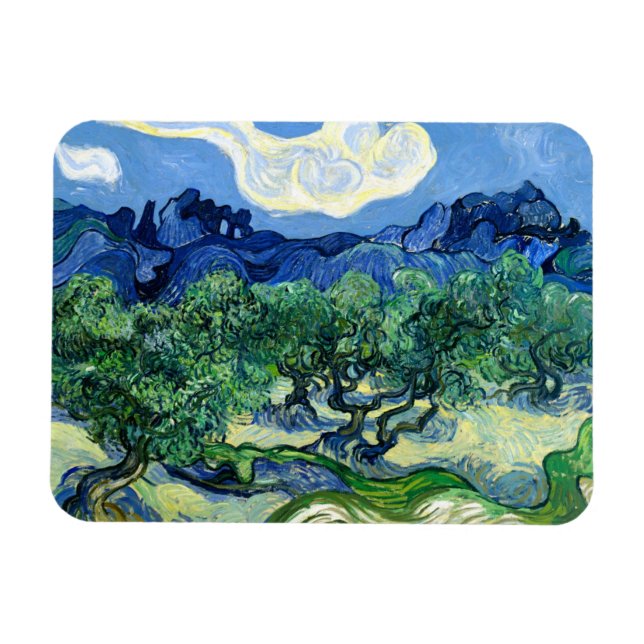 Imán Vincent Van Gogh, Olivos con los Alpilles (Horizontal)