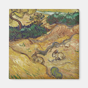 Imán Vincent van Gogh - Paisaje con conejos