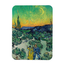 Imán Vincent van Gogh - Paisaje iluminado por luna con 