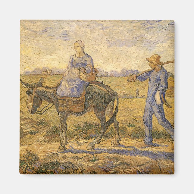 Imán Vincent van Gogh - Pareja campesina va a trabajar (Frente)