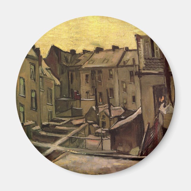 Imán Vincent van Gogh, Patios traseros de casas viejas, (Frente)