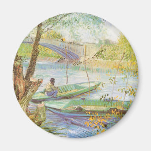 Imán Vincent van Gogh Pescando en primavera, Pont de Cl
