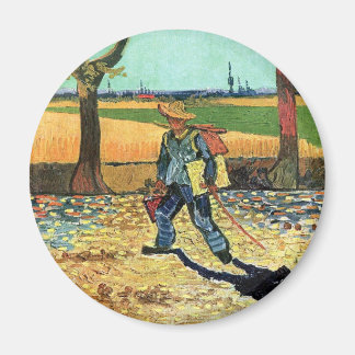Imán Vincent Van Gogh - Pintor camino al trabajo