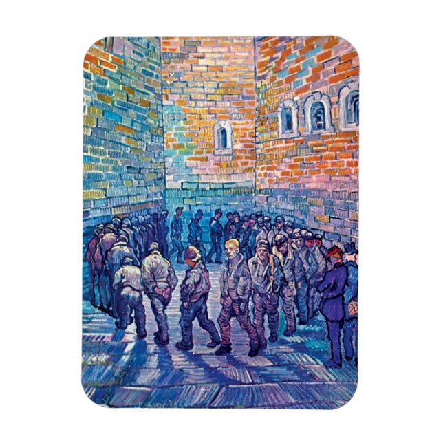 Imán Vincent Van Gogh - Prisioneros dando una vuelta (Vertical)