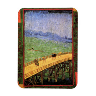 Imán Vincent Van Gogh - Puente bajo la lluvia Arte Japo