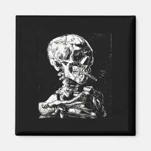 Imán Vincent Van Gogh Skull Con Cigarette Skeleton Hal