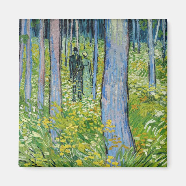 Imán Vincent van Gogh - Sotobosque con dos figuras (Frente)
