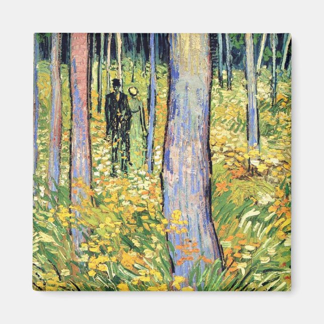 Imán Vincent Van Gogh - Sotobosque con dos figuras (Frente)