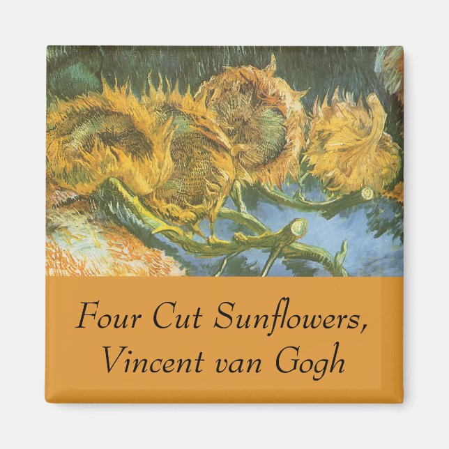Imán Vincent van Gogh - Still Life: Cuatro girasoles co (Frente)
