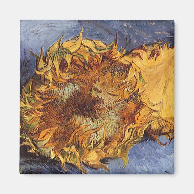 Imán Vincent van Gogh - Still Life: Dos girasoles corta (Frente)