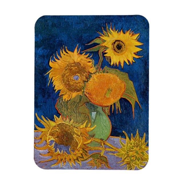 Imán Vincent Van Gogh - Sunflowers, 2ª versión (Vertical)