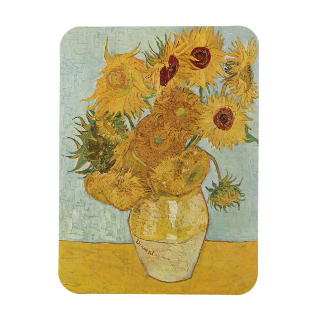 Imán Vincent Van Gogh - Sunflowers, 3ª versión (Vertical)
