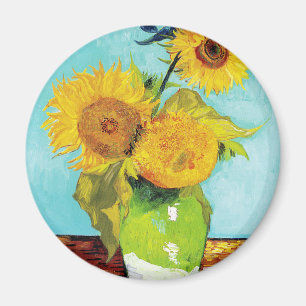 Imán Vincent Van Gogh Tres Girasoles En un Jarrón