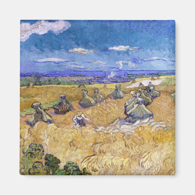 Imán Vincent van Gogh - Trigos con Segadores (Frente)