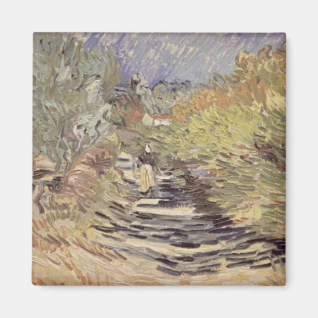 Imán Vincent van Gogh | Una carretera en St Remy (Frente)