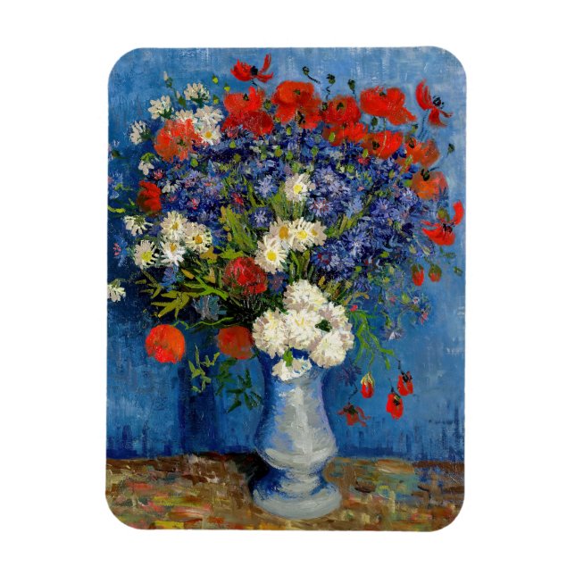 Imán Vincent van Gogh - Vase con Cornflowers & Poppies (Vertical)