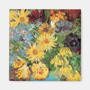 Imán Vincent Van Gogh - Vase Con Daisies Y Anemones