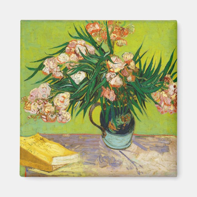 Imán Vincent Van Gogh Vase Con Oleanders Y Libros (Frente)