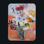 Imán Vincent van Gogh - Vase con Rosas y anemones<br><div class="desc">Vida fija / Vase japonesa con Rosas y anémonas - Vincent van Gogh,  1890</div>