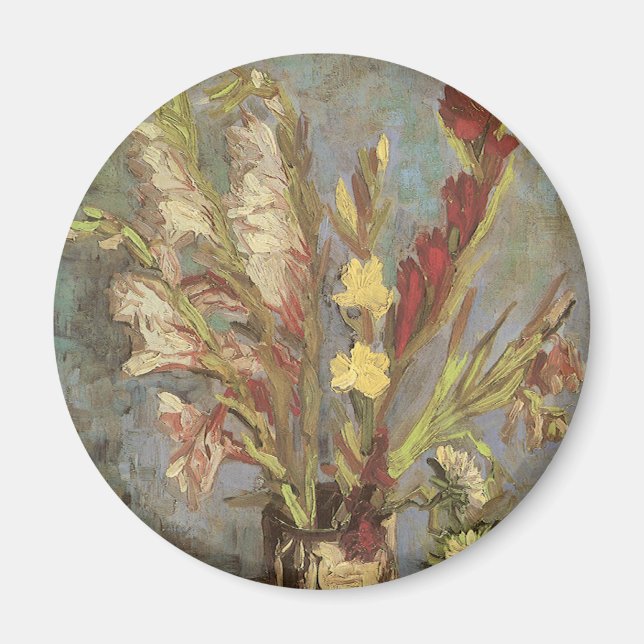 Imán Vincent van Gogh - Vase de vida fija con Gladioli (Frente)