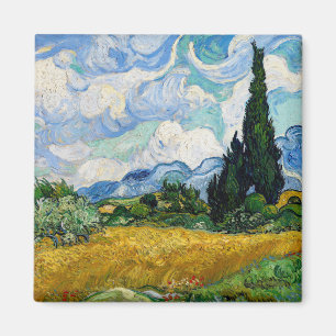 Imán Vincent Van Gogh - Wheat Field with Cypresses