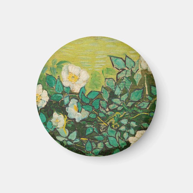 Imán Vincent Van Gogh Wild Rosas Bella Artes (Frente)