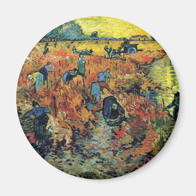 Imán Viñedo Rojo en Arlés de Vincent Van Gogh (Frente)