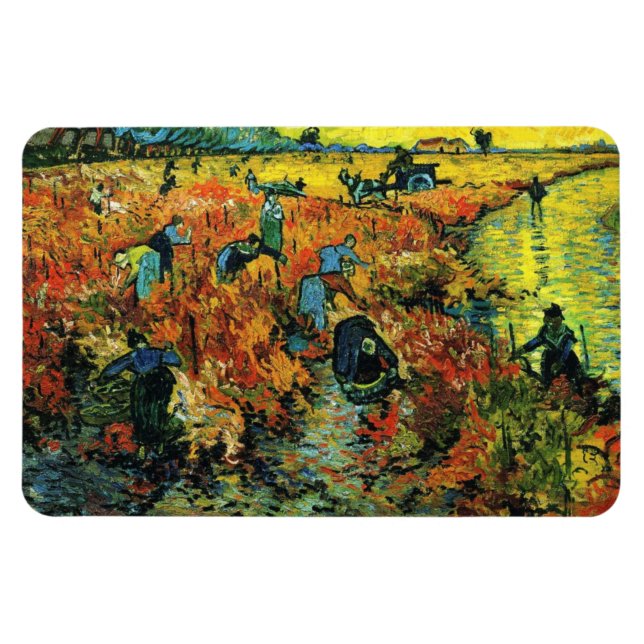 Imán Viñedos rojos Van Gogh en el Arles Magnet (Horizontal)