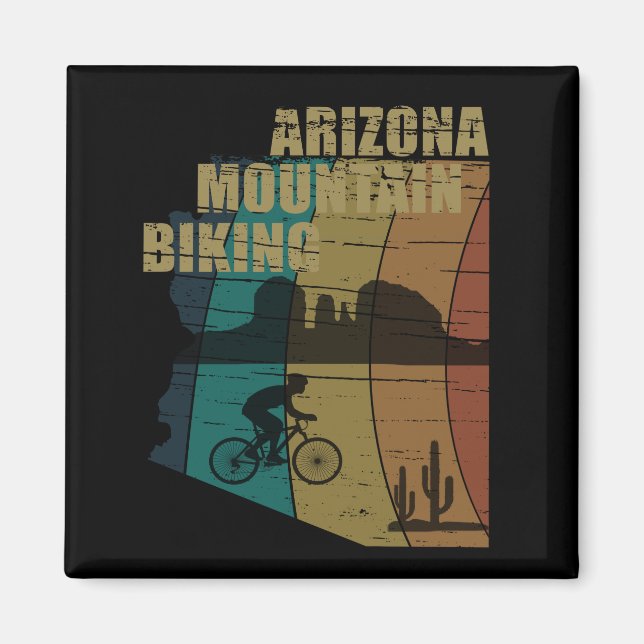 Imán Viñeta de ciclismo de montaña de Arizona (Frente)