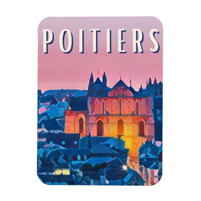 Imán Viñeta de fotos de Poitiers (Vertical)