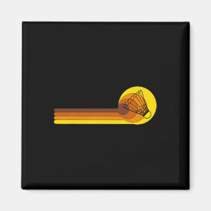 Imán Viñeta del juego del jugador de bádminton del lanz