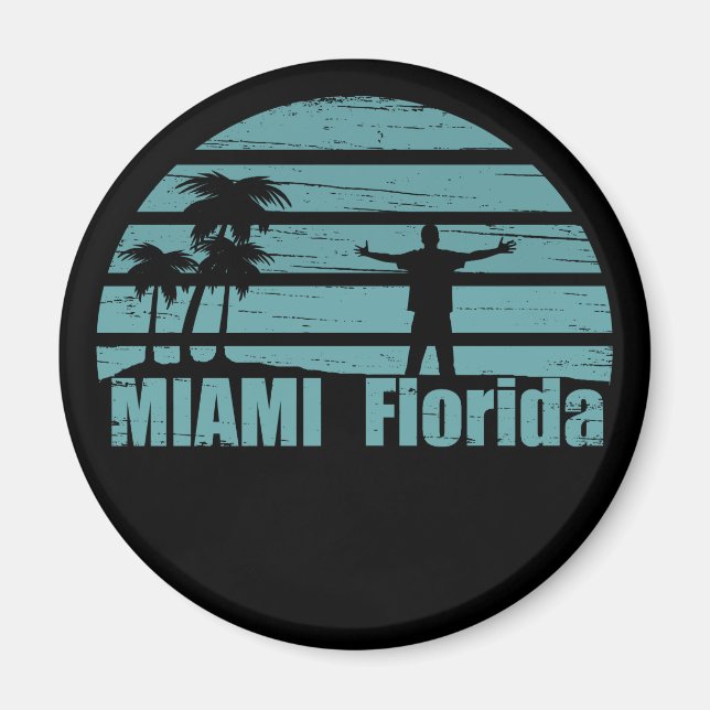 Imán Viñeta florida de Miami Beach (Frente)