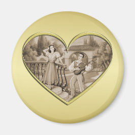 Imán Viñeta Romance, hombre y mujer, oro